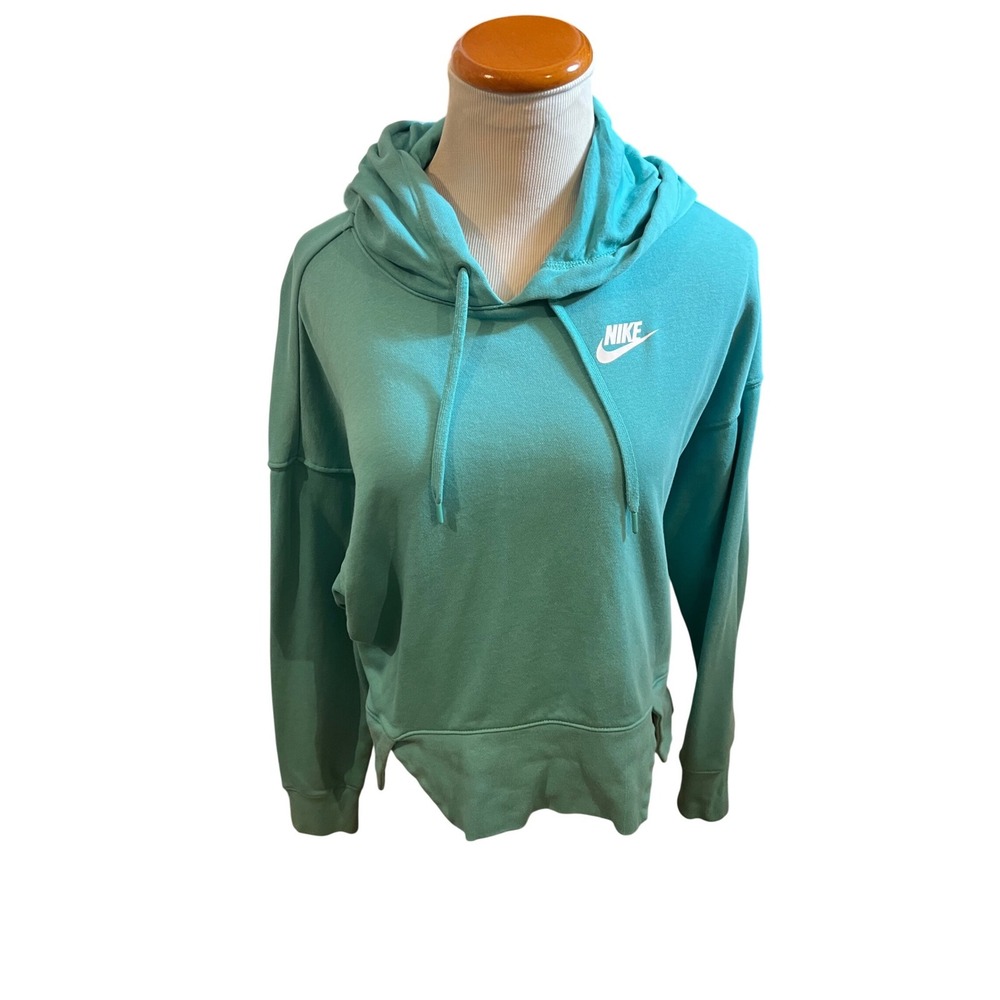 Nike Aqua Teal Hoodie Sweatshirt Pullover‎ Logo Casual Athleisure Women's XS